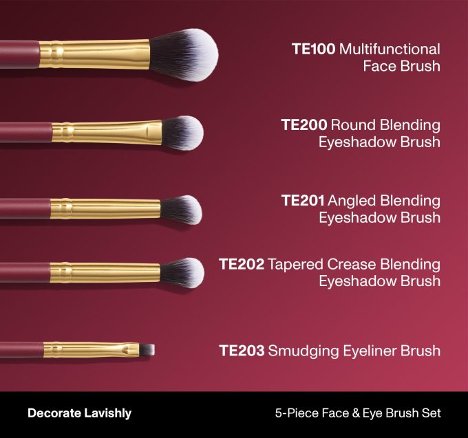 Decorate Lavishly 5-Piece Face & Eye Brush Set