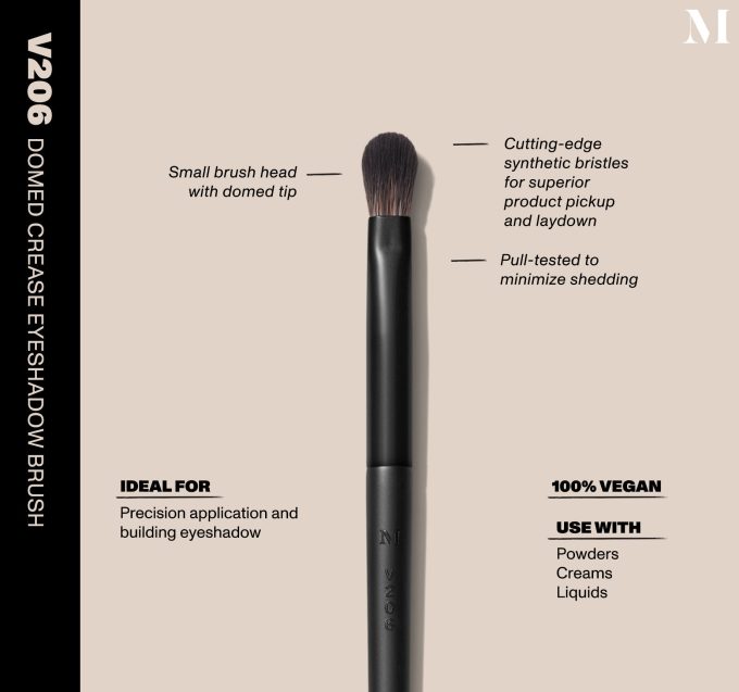 V206 Domed Crease Eyeshadow Brush